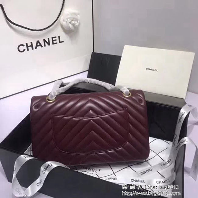 香奈兒CHANEL 升級版V線1112進口小羊皮全新經典單肩斜挎鏈條包 DSC1534